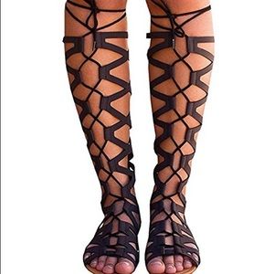 Gladiator boot sandals. Never been worn.